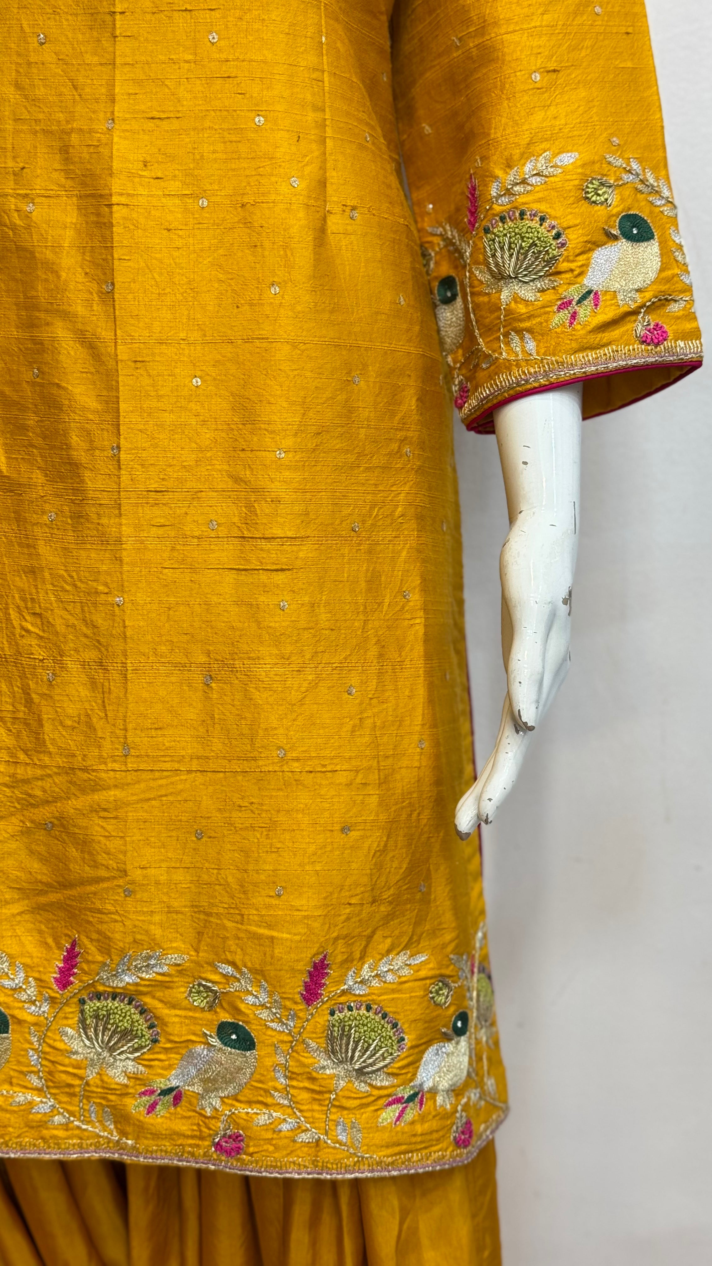 Sky Blue Pure Khadi Punjabi Suit Set with Zardozi Hand Embroidery